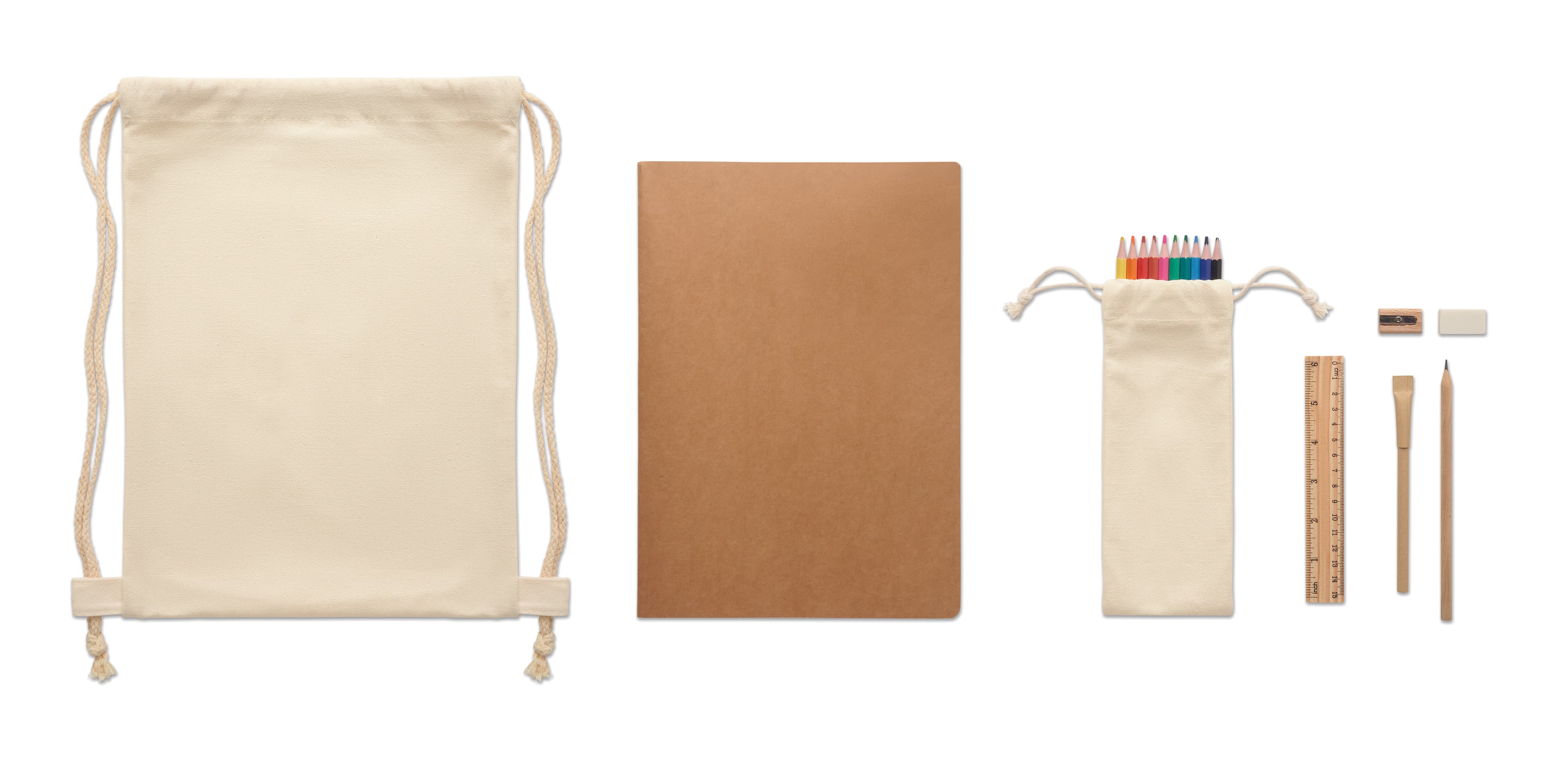 Recycled Kids Drawing Set In Drawstring