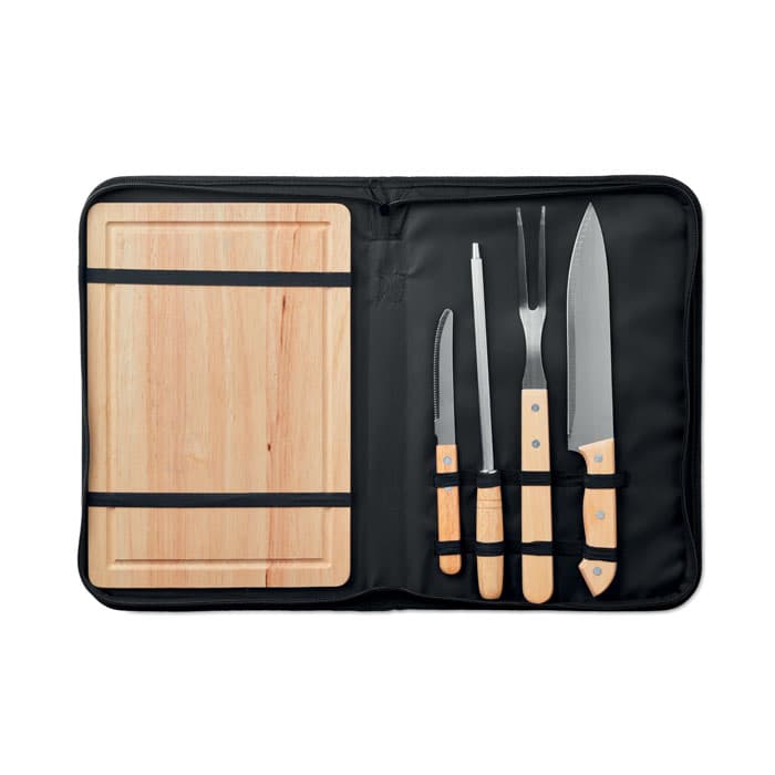 Bamboo Set Of 4 Bbq Grilling Accessori