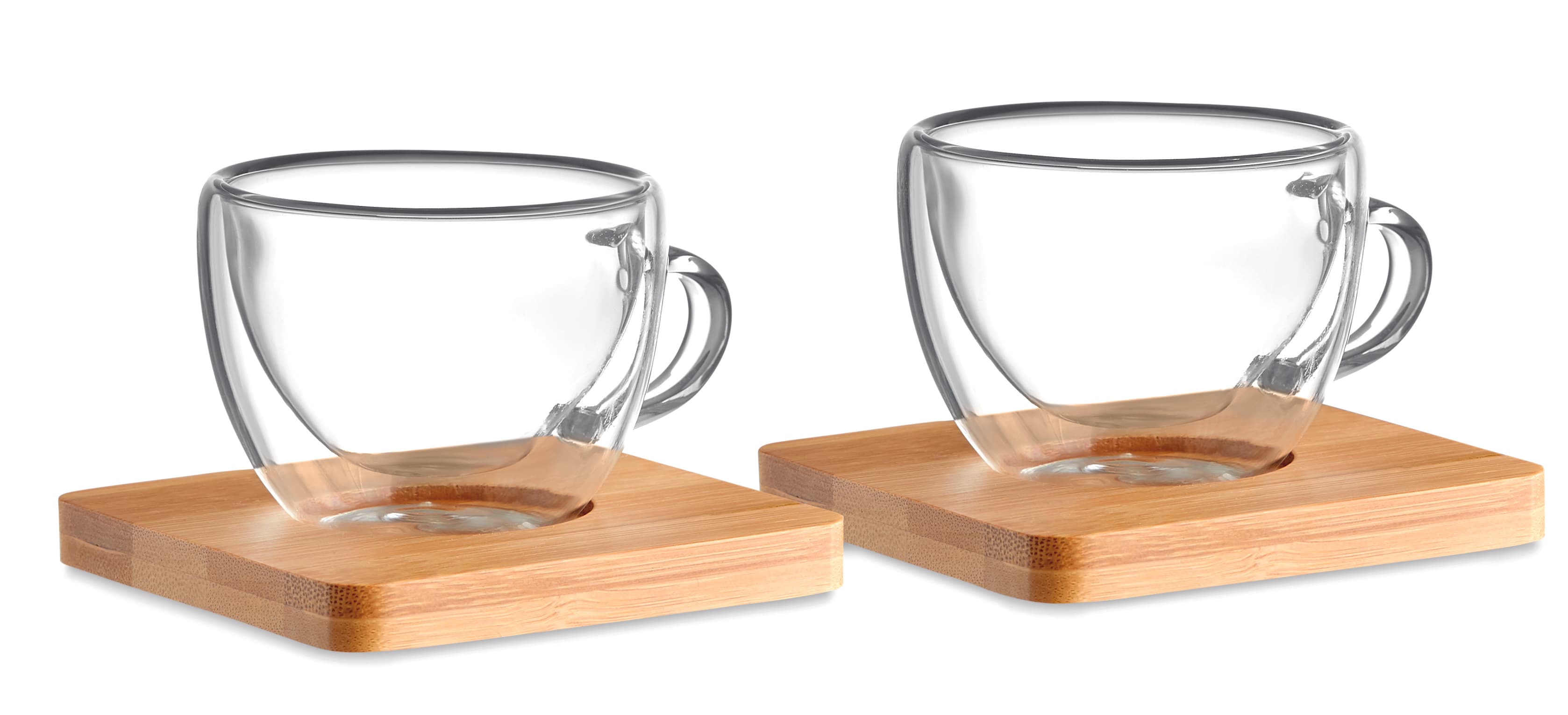 Bamboo Set Of 2 Double Wall Espresso