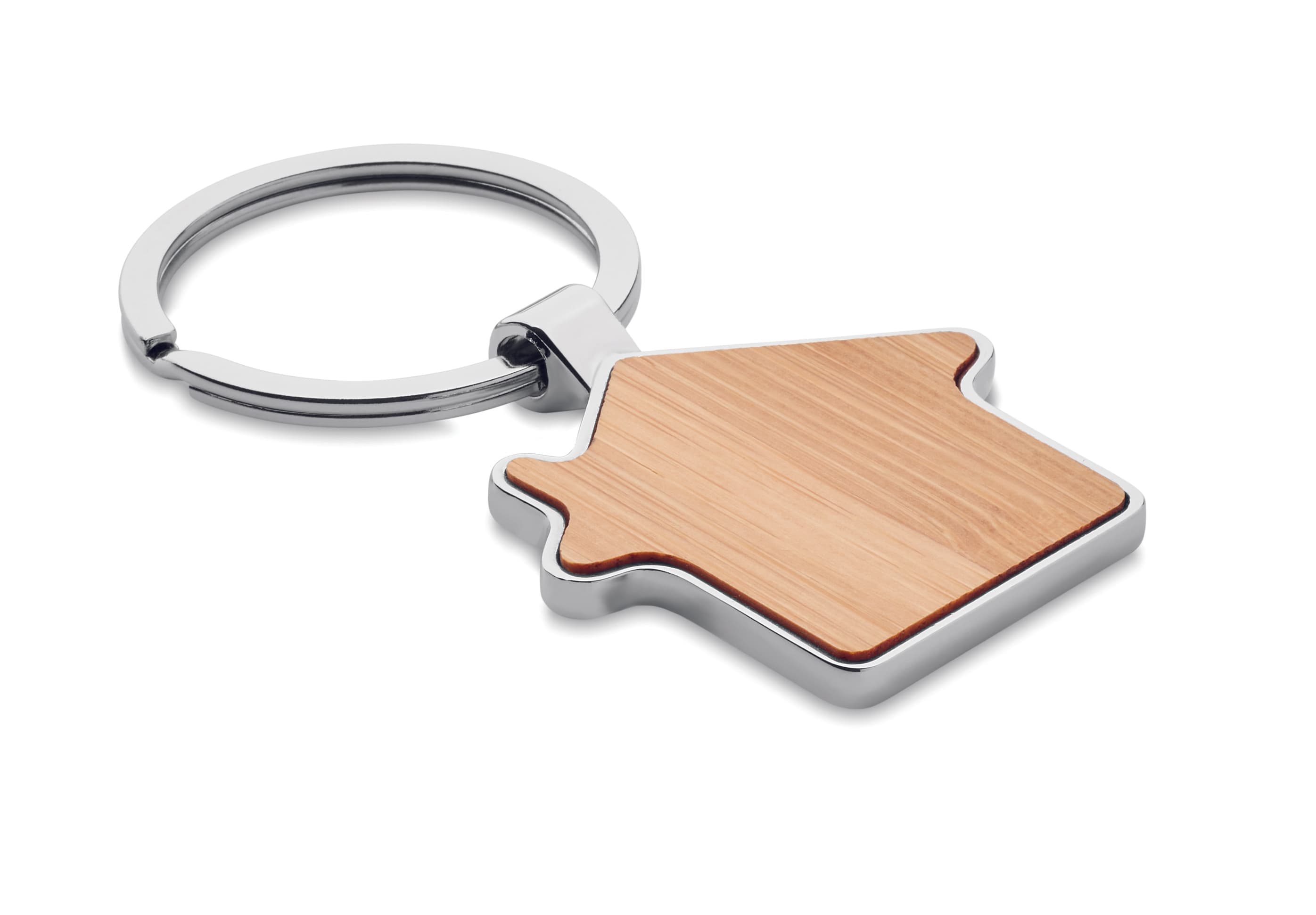 House Key Ring Metal Bamboo