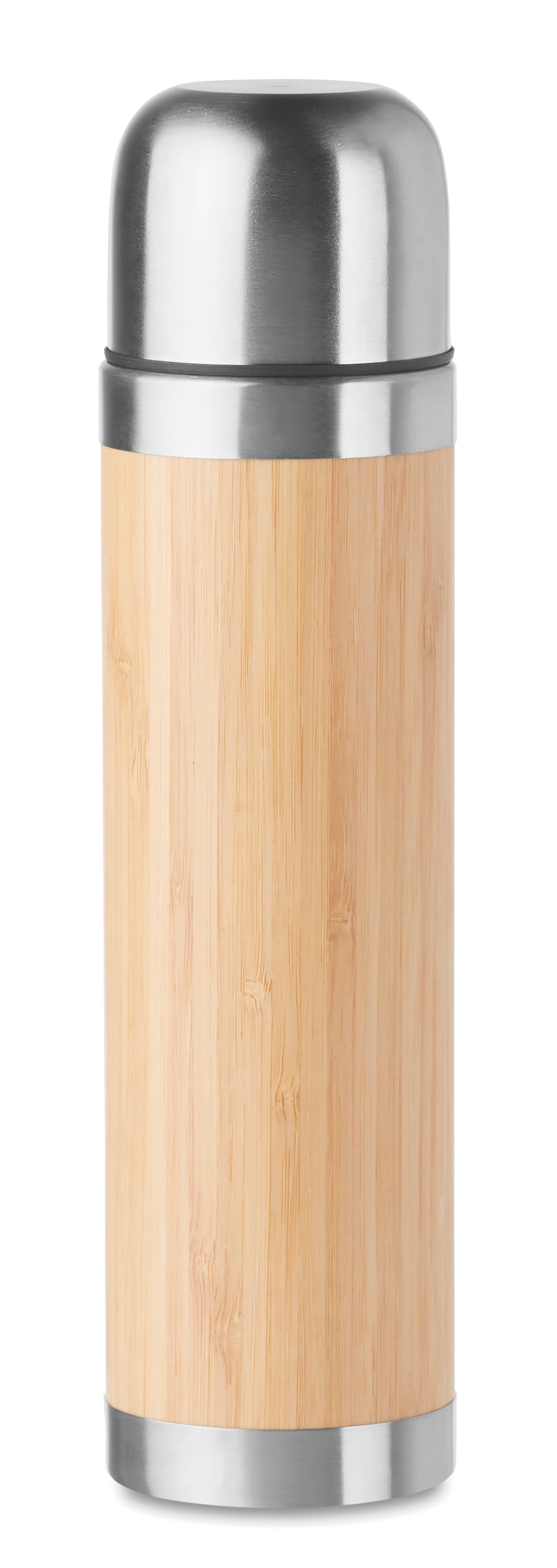 Stainless Steel Double Wall Bamboo Cover Flask