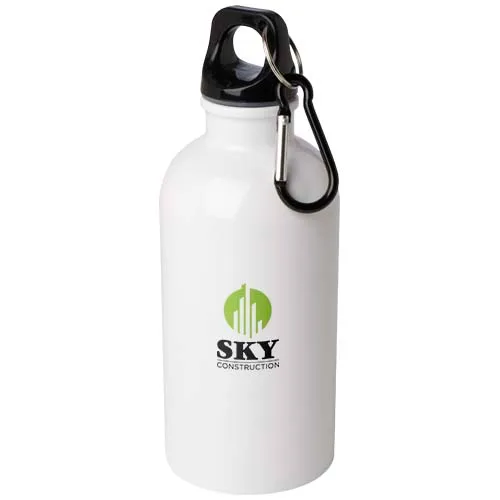 Custom Printed Oregon 400 ml RCS certified single wall stainless steel water bottle with carabiner