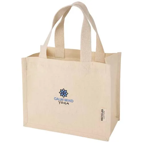 Custom Branded Odessa 220 g/m² GRS recycled cotton mini gusset tote bag 9L